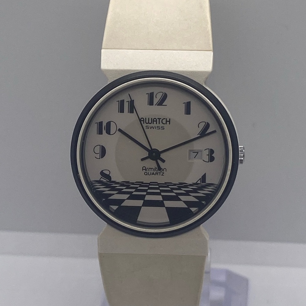 Armitron Black and White Checkered Dial Watch